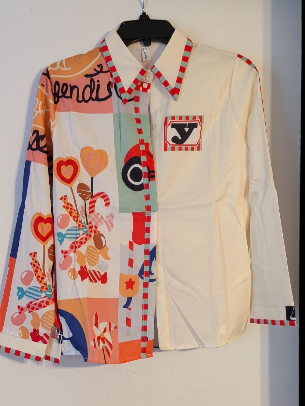 Women's Multicolor Graphic Button-Down Shirt